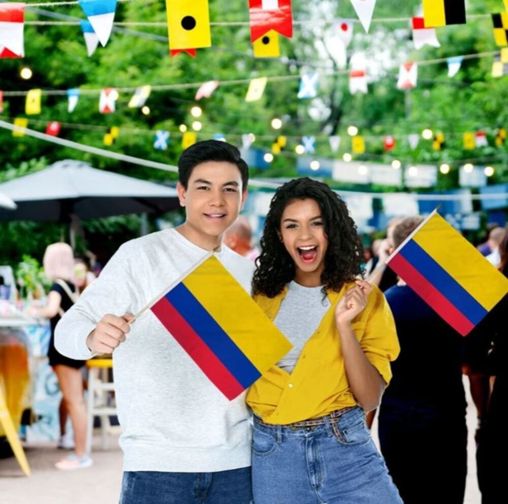 Colombia 12" x 18" Stick Flags – Perfect for Events – Sold by the Dozen - New